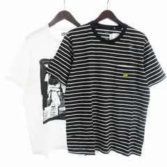 ユニクロ UNIQLO タグ付き JWアンダーソン 2点セット マルチボーダーTシャツ カットソー 半袖 コットン マルチカラー XL ■OOM