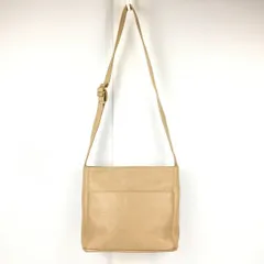 COACH/コーチ　レザーショルダーバッグ　ベージュ/薄茶　大口3箇所　ポケット3箇所　管NO.YB5-73