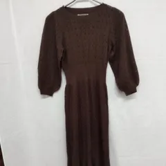 ナイスクラップ ニットワンピース ブラウン フリーサイズ