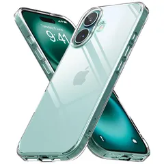 【Ringke】iPhone 16 ケース FUSION PC+TPU 黄ばみにくい 耐黄変 落下防止 耐衝撃 米軍MIL規格取得 透明 クリアケース スマホケース スマホカバー アイフォン16 (ストラップホールあり) - Clear 0