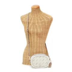 コーチ COACH カメラバッグ PVC カーフレザー ホース アンド キャリッジ ロゴ C4057 ショルダーバッグ クロスボディ 斜め掛け 肩掛け ポシェット レディース チョーク (アイボリー) 中古 mbd28004