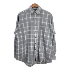 90年代 RALPH LAUREN ラルフローレン BLAIRE ボタンダウン 長袖シャツ チェック グレー (メンズ M) 中古 古着 R7391