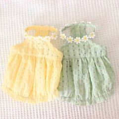 お花刺繍のエアリーワンピース 犬服 ペット服 わんこ服 ワンピース おしゃれ スカート