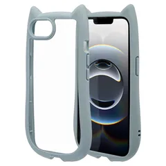 ラスタバナナ ケース カバー iPhone16 e 専用 ハイブリッド 猫耳 mimi TPUバンパー MIL スモーキーブルー 8655IP5EHPSBL 0