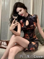 【美品・未使用新品】高級感あるシックな花柄ミニタイトドレス?パーティー用ベロア素材