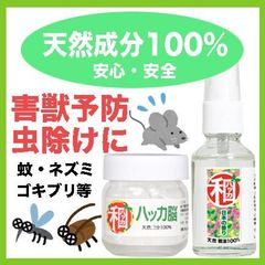安心安全 天然成分100% 虫除け 害獣・害虫対策に ハッカ油 ハッカ脳 セット和ハッカ脳16g＋和ハッカ油36ml、ゴキブリ ネズミ 蚊 虫よけ 薄荷結晶 和種ハッカ
