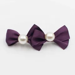 ☆ パープル ☆ フリー ☆ チュー姉妹リボンバレッタ リボン バレッタ 小さめ 髪飾り 子供 子ども 女の子 おしゃれ かわいい オシャレ 可愛い 卒園式 入園式 入学式 卒業式 ピアノ発表会 七五三 結婚式 パーティー パール シンプル ヘアアレンジ