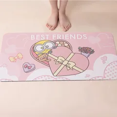 【新品未使用】【日本未発売 】 　バレンタイン　ハート　ミニオンズ　　ボブ　バスマットのサムネイル