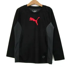 プーマ 長袖Ｔシャツ 練習着 スポーツウエア トップス キッズ 男の子用 130サイズ ブラック×グレー PUMA 【中古】