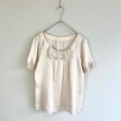 Bilitis ブラウス 半袖シャツ クリーム色 ベージュ ホワイト - メルカリ