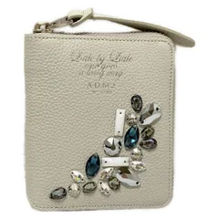 A.D.M.J 名刺入れ ホワイト　ビー　蜂　スワロスキー　クリスタル　レザー A.D.M.J 名刺入れ ホワイト ビー 蜂 スワロスキー クリスタル レザー