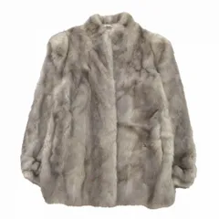 【美品】三越　サファイアミンクファーコート　リアルファー　9 sankyo shokai ミンク コート シルバーフォックス トリミング