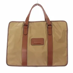 ランセル LANCEL トートバッグ ハンドバッグ ビジネスバッグ ロゴ ベージュ 茶 ブラウン /KU ●D