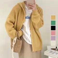 フード付きカーディガン 秋 冬 韓国ファッション 10代 20代 30代 レディース 可愛い 大人カジュアル シンプル ボタン パーカー 長袖 無地