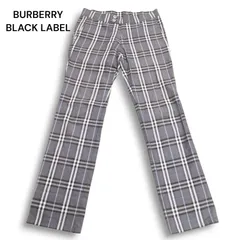 BURBERRY BLACK LABEL バーバリー ブラックレーベル 通年 ホース刺繍★ ノバチェック パンツ Sz.73 メンズ