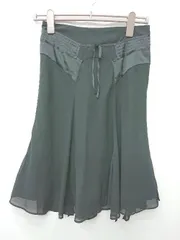 ◇ ⊂ LAISSE PASSE レッセ・パッセ 膝丈 フレア シフォン スカート サイズ38 ブラック レディース P  【1409250043352】