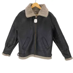 ユーズドフルギ USED古着 裏ボア フェイクレザージャケット フライトジャケット メンズ 表記無 