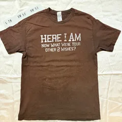 ヴィンテージ Tシャツ 半袖 ALSTYLE APPAREL＆ACTIVEWEAR アルスタイル【HERE I AM】00' 年代 クルーネック 丸首 茶色【L】サイズ ビンテージ US 古着  【ブラウン】