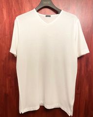 MADE IN ITALY製 ZANONE icecotton VネックTシャツ ホワイト 48サイズ