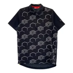 サイズ：L PUMA GOLF プーマゴルフ  ハーフジップ 半袖ポロシャツ 総柄 ブラック系 [240101229548]# ゴルフウェア メンズ ストスト
