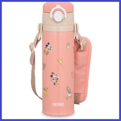 水筒 真空断熱キッズケータイマグ 500ml サーモス ミニー ポップピンク 取りはずしできるストラップ 肩に優しいショルダーパット付き 子供用 通園通学 JOI-501DS POP
