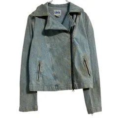 ONYX デニムジャケット レディース L ブルー ライダース イタリア製 古着卸 アメリカ仕入 a610-7443