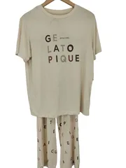 ジェラートピケ gelato pique 【接触冷感】レーヨンロゴワンポイントTシャツ ロングパンツ セット レディース ONE SIZE 