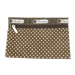 レスポートサック ポーチ ドット柄 小物入れ マルチケース ブランド レディース ブラウン LeSportsac 【中古】
