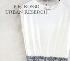 F by ROSSO URBAN RESEACH エフバイロッソ アーバンリサーチ ノースリーブ 切替 ロングワンピース UVカット 接触冷感 ホワイト ストライプ  コットン ポリエステル フリーサイズ レディース