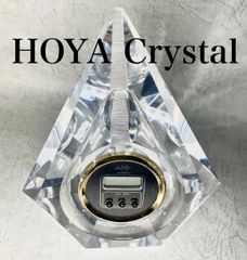 ✨HOYA ホヤガラス クリスタル 置時計 レトロ アナログ 小物　ビンテージ