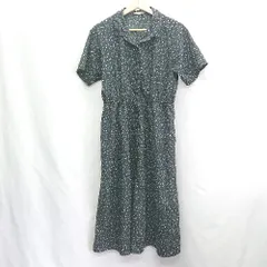 ◇ ehka sopo エヘカソポ 花柄 半袖 ロング丈 ワンピース サイズF ブラック レディース E  【1407180022522】