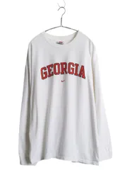 【お得なクーポン配布中!】 00s ナイキ プリント 長袖 Tシャツ メンズ XL オールド / ロンT ヘビーウェイト コットン センター スモール スウッシュ 大きいサイズ 白