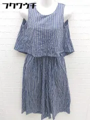 ◇ URBAN RESEARCH Sonny Label ストライプ ウエストゴム ノースリーブ オールインワン サイズFREE ブルー系 レディース 【中古】 【1101220007011】
