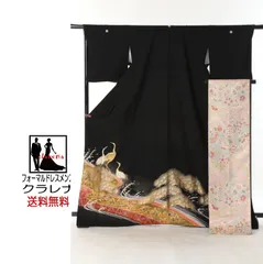 黒留め袖と袋帯のセット　落款あり 黒留袖・袋帯セット sTM2404151 - メルカリ