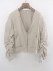◇ RETROGIRL レトロガール Vネック 長袖 ジップアップ ジャンパー サイズM ライトベージュ系 レディース E  【1303240017210】のサムネイル