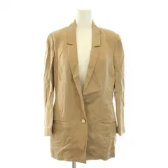ダイアンフォンファステンバーグ DIANE von FURSTENBERG テーラードジャケット シングル 1B ノーベント サテン タグ付き 0 XS ベージュ /YTのサムネイル