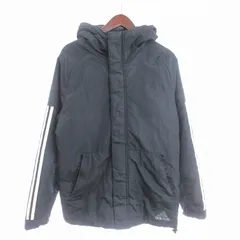 アディダス adidas XPLORIC スリーストライプス ナイロンジャケット ジップアップ フード CY8624 黒 ブラック M アウター