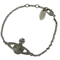 ヴィヴィアンウエストウッド MINI BAS RELIEF ミニ・バス・リリーフ ブレスレット アクセサリー ラインストーン メタル ガンメタルカラー