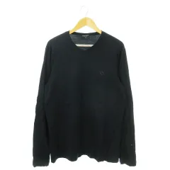 ジョルジオアルマーニ GIORGIO ARMANI 長袖Tシャツ ロンT Vネック コットン ワンポイント ロゴ 大きいサイズ 56 XXL 紺 ネイビー /AO15 ■GY19のサムネイル
