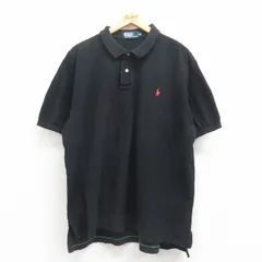 XL/古着 ラルフローレン 半袖 ブランド ポロ シャツ メンズ 90s ワンポイントロゴ 鹿の子 大きいサイズ コットン 黒 ブラック 25aug09 中古