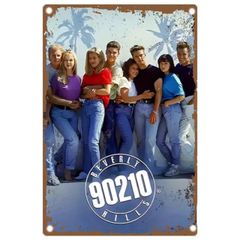 【789】新品 レトロ ブリキ看板 ★ BEVERLY HILLS 90210 ★ ビバリーヒルズ高校白書 ビバリーヒルズ青春白書 青春テレビドラマ アメリカン雑貨 ガレージ フェンス ヴィンテージ