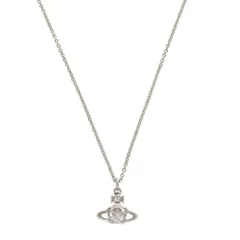 新品同様 ヴィヴィアンウエストウッド REINA オーブ 真鍮 ラインストーン シルバー ネックレス 0653 Vivienne Westwood