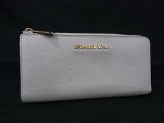 MICHAEL KORS マイケルコース レザー L字ファスナー 長財布 ウォレット 札入れ 小銭入れ レディース アイボリー系 DG9795