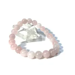 シンプル ローズクォーツ パワーストーン ブレスレット 8mm 天然石ブレス メンズ・レディース 男性・女性  数珠 ピンク 恋愛運 ●