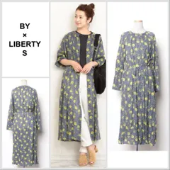 【美品♪】BY　リバティプリント ギャザーロングワンピース　2WAY 19800 S ロングワンピース B390