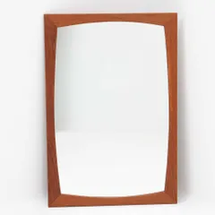 デンマーク製　チーク材ミラー　壁掛け/立掛け　北欧ビンテージ家具 デンマーク製 チーク材/タイルミラー 壁掛け/立掛け 高さ106cm 北欧