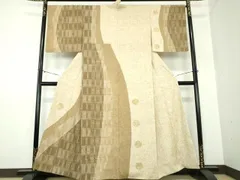 平和屋着物●ぜんまい紬　訪問着　雪輪花文　正絹　逸品　DAAY1085ps