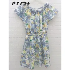 ◇ MERCURYDUO マーキュリーデュオ 花柄 半袖 ミニ ワンピース サイズS ホワイト ブルー系 レディース 【中古】 【1101200003415】