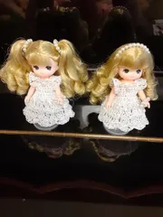 リカちゃんの妹　ミキちゃんマキちゃん　レース編み　ワンピース　ドレスペアセット