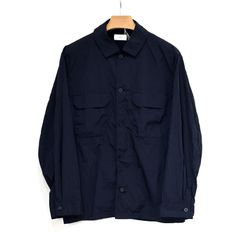 【楠本質店/元住吉】エイトン/ATON　HAND DYED NYLON　シャツジャケット　JK AG CM 6970　ブラック　サイズ:04（46）　メンズ【中古】